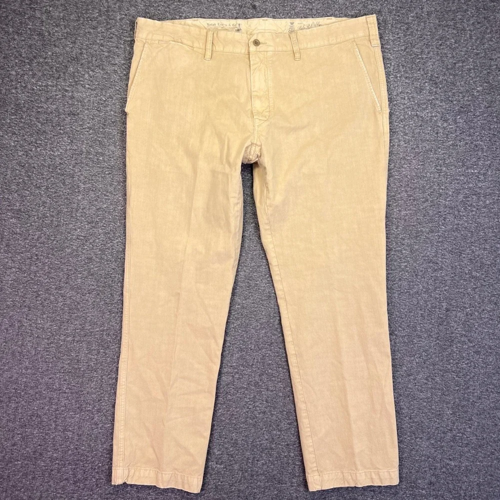 Polo Ralph Lauren Chinos Mens 40x28 Tan Slim GI Fit Casual Cotton Twill Pants